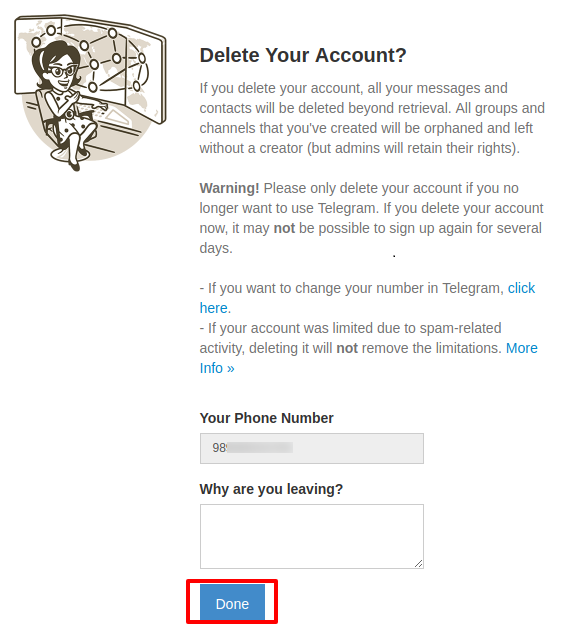 دیلیت اکانت تلگرام | حذف دائمی حساب کاربری تلگرام